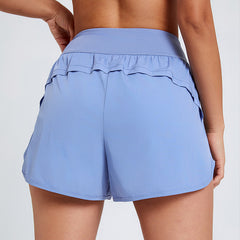 High-Waisted Loose Fit Yoga Shorts - Anti-Transparency