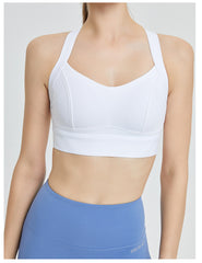 High-Impact Sports Bra with Crisscross Back - Shockproof, Full Coverage