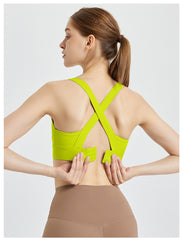 High-Impact Sports Bra with Crisscross Back - Shockproof, Full Coverage