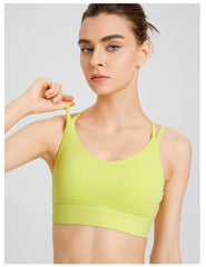 High-Impact Sports Bra with Thin Straps - Shockproof, One-Piece Design