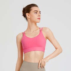 High-Impact Sports Bra with Thin Straps - Shockproof, One-Piece Design