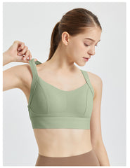 High-Impact Sports Bra with Crisscross Back - Shockproof, Full Coverage