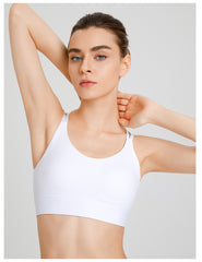 High-Impact Sports Bra with Thin Straps - Shockproof, One-Piece Design