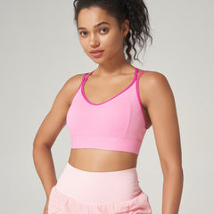 Fixed Cup Shockproof Sports Bra - One-Piece Design