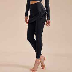 High-Waisted Drawstring Leggings - Stretch, Slim Fit Athletic Pants