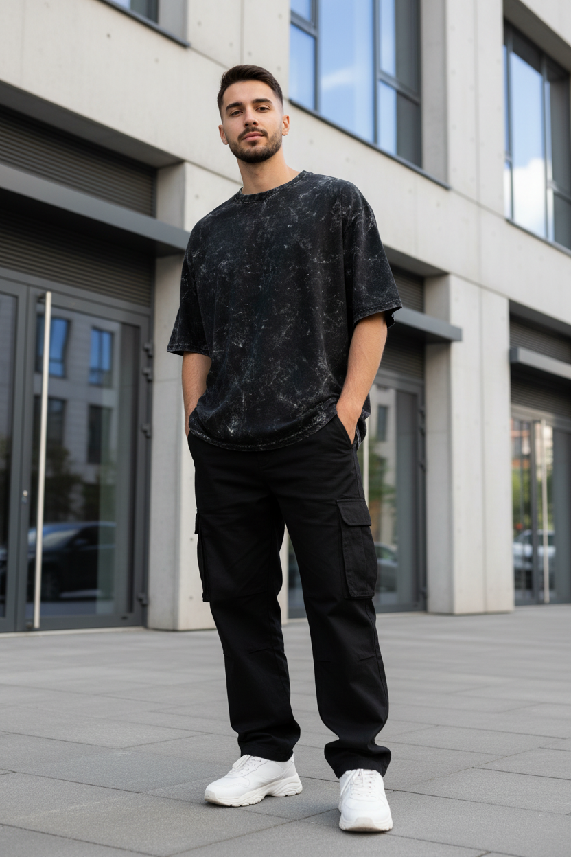 Unisex Acid Washed Oversized Tee