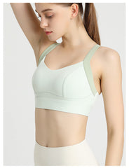 Yoga Closure Sports Bra - Fixed Cups, Shockproof, One-Piece Design