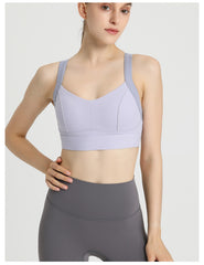 Yoga Closure Sports Bra - Fixed Cups, Shockproof, One-Piece Design