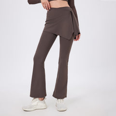 High-Waisted Ruched Flare Yoga Pants