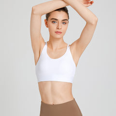 High-Impact Sports Bra with Thin Straps - Shockproof, One-Piece Design