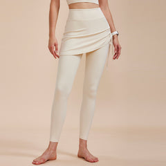 High-Waisted Drawstring Leggings - Stretch, Slim Fit Athletic Pants