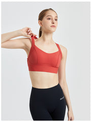 High-Impact Sports Bra with Crisscross Back - Shockproof, Full Coverage