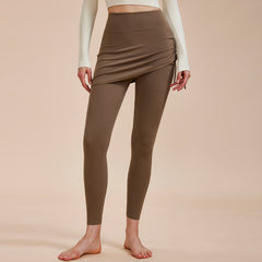 High-Waisted Drawstring Leggings - Stretch, Slim Fit Athletic Pants