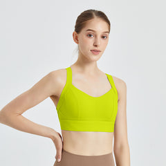 High-Impact Sports Bra with Crisscross Back - Shockproof, Full Coverage