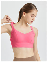 High-Impact Sports Bra with Crisscross Back - Shockproof, Full Coverage