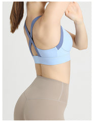 Yoga Closure Sports Bra - Fixed Cups, Shockproof, One-Piece Design