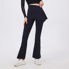 High-Waisted Ruched Flare Yoga Pants