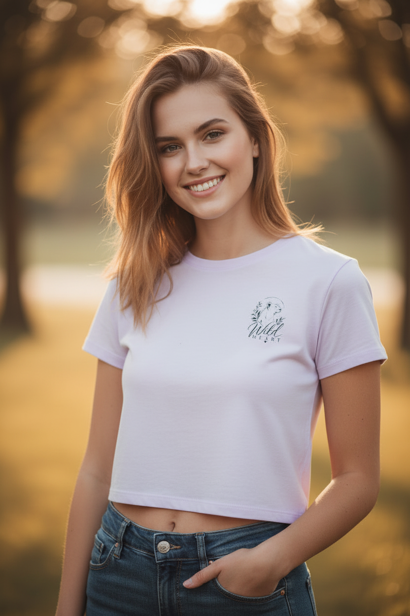 Lavender Baby Tee - relaxed cute smile pose