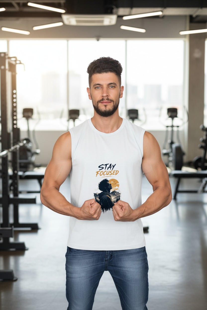 White - Boy Gym Pose