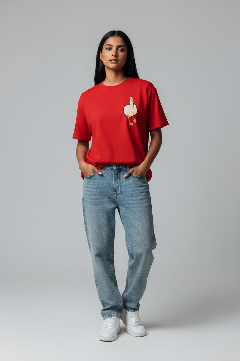 Woman Red Duck Tshirt